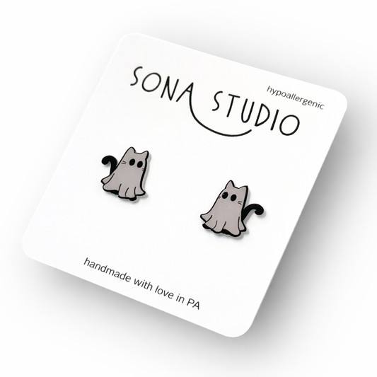Ghost Kitty Earrings