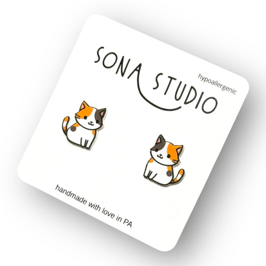 Calico Cat Earrings
