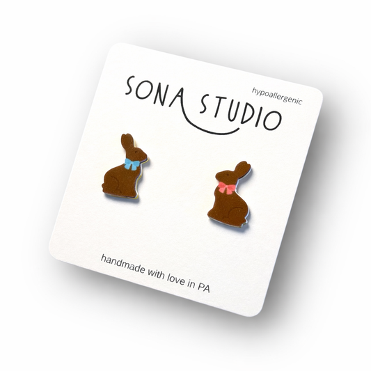 Chocolate Bunny Earrings