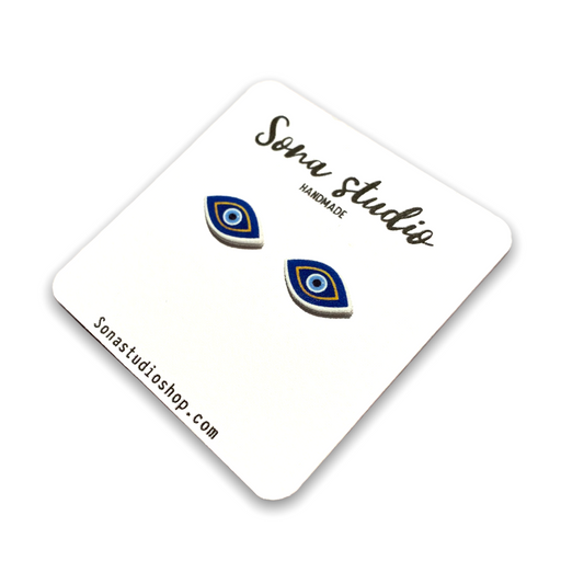 Blue Evil Eye Earrings