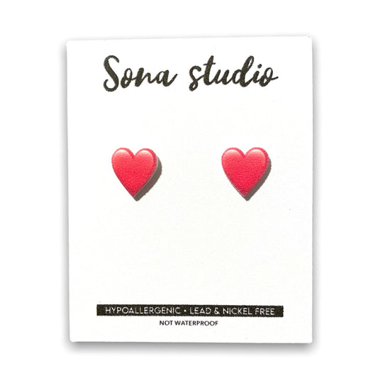 Pink Heart Emoji Earrings