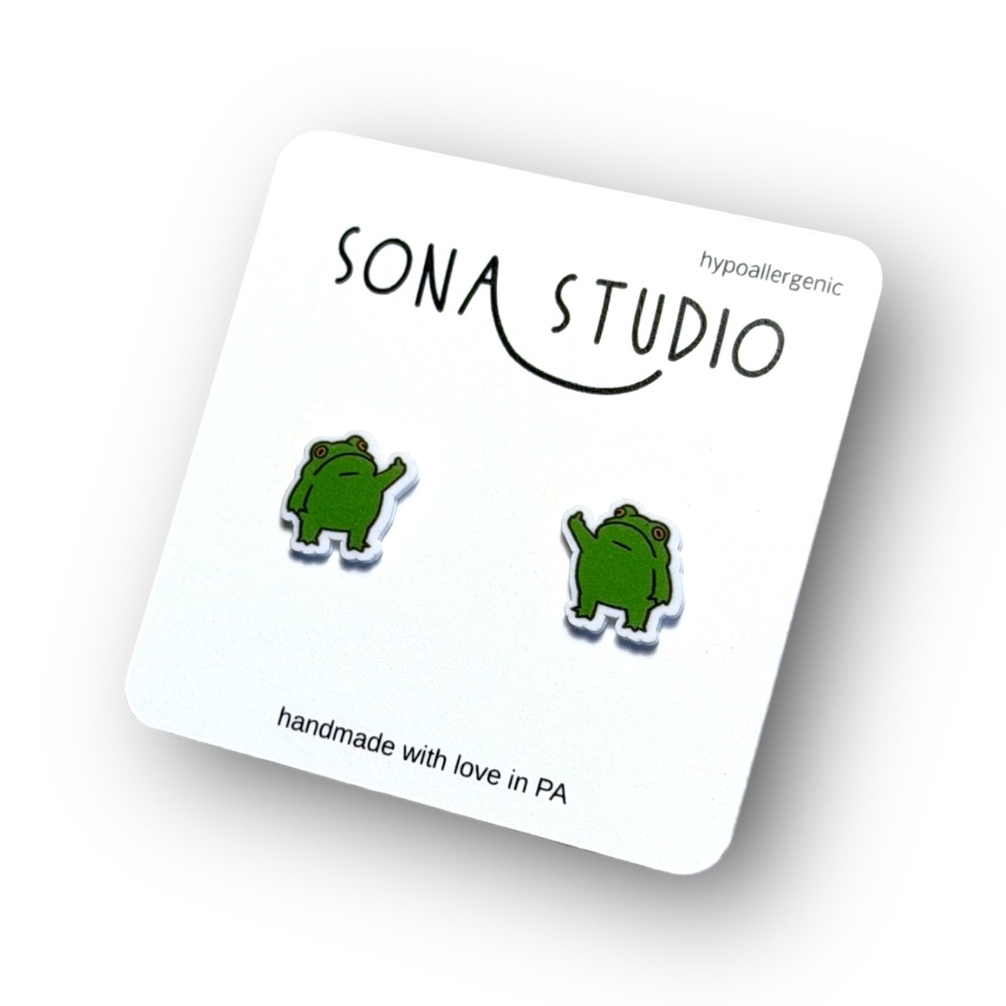 Feisty Frog Earrings