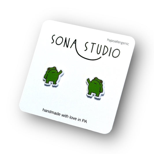 Feisty Frog Earrings