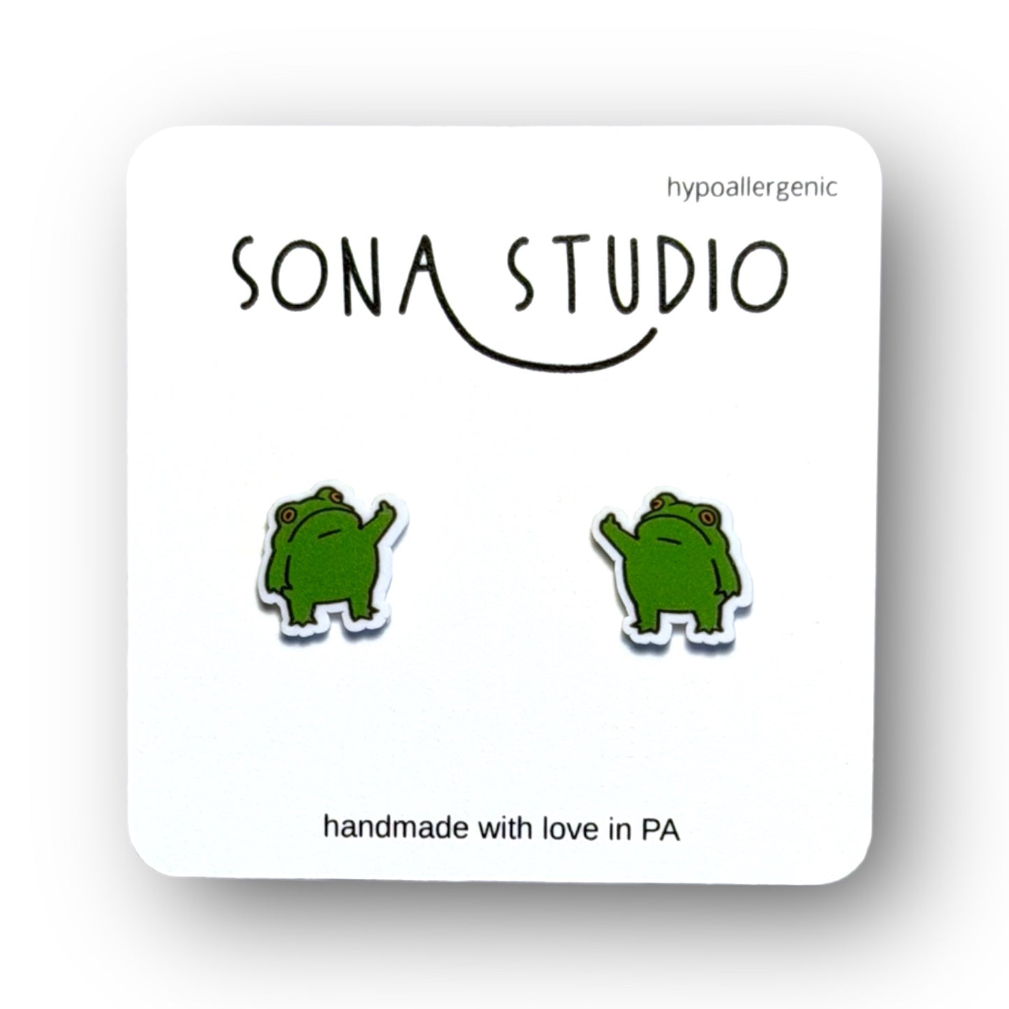 Feisty Frog Earrings