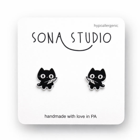 Choose Violence Kitty Earrings