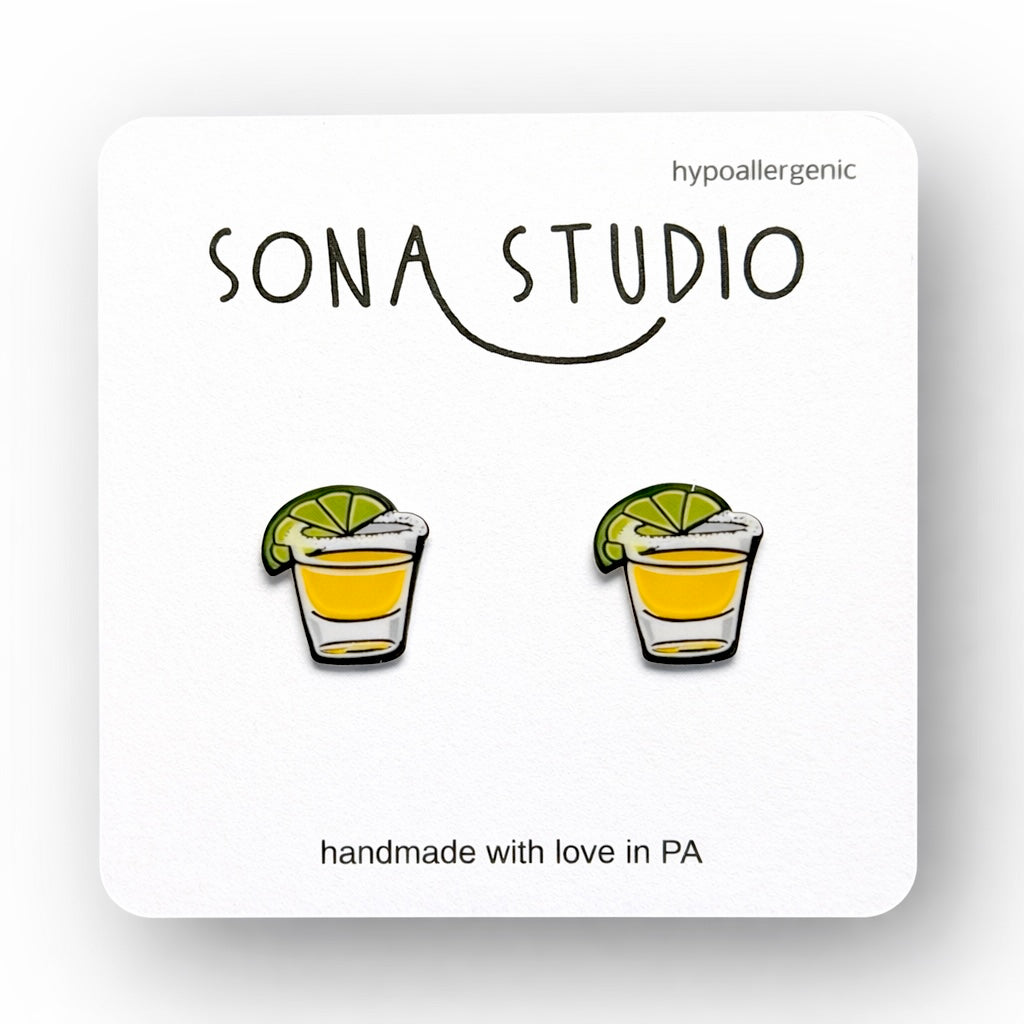 Tequila Shot Glass Earrings