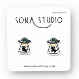 Beam Me Up Kitty Earrings