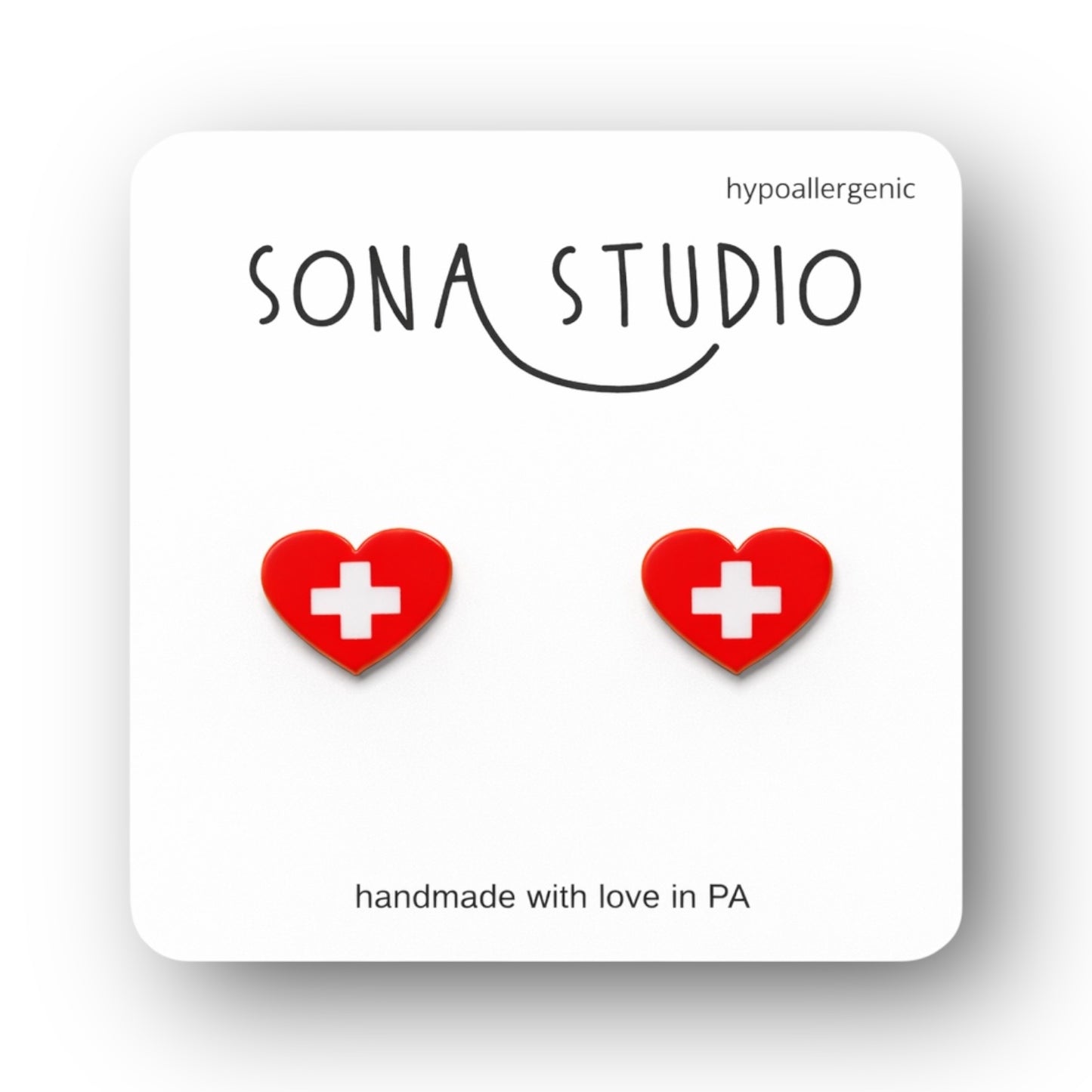 Medical Heart Earrings