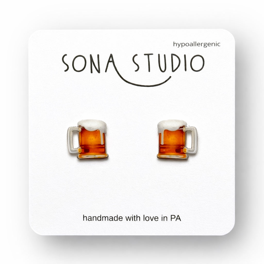Beer Mug Earrings