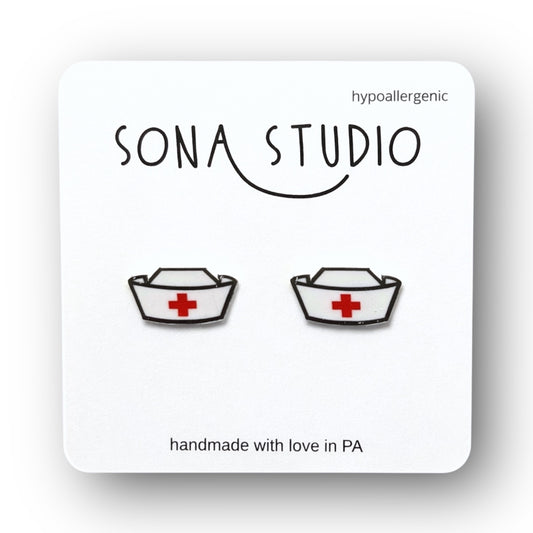 Nurse Hat Earrings