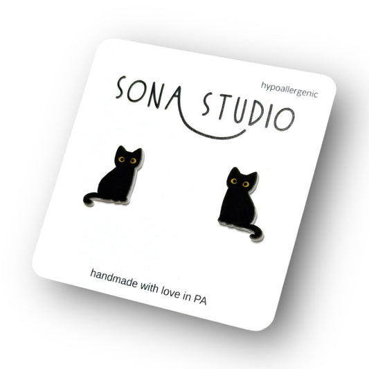 Black Cat Earrings
