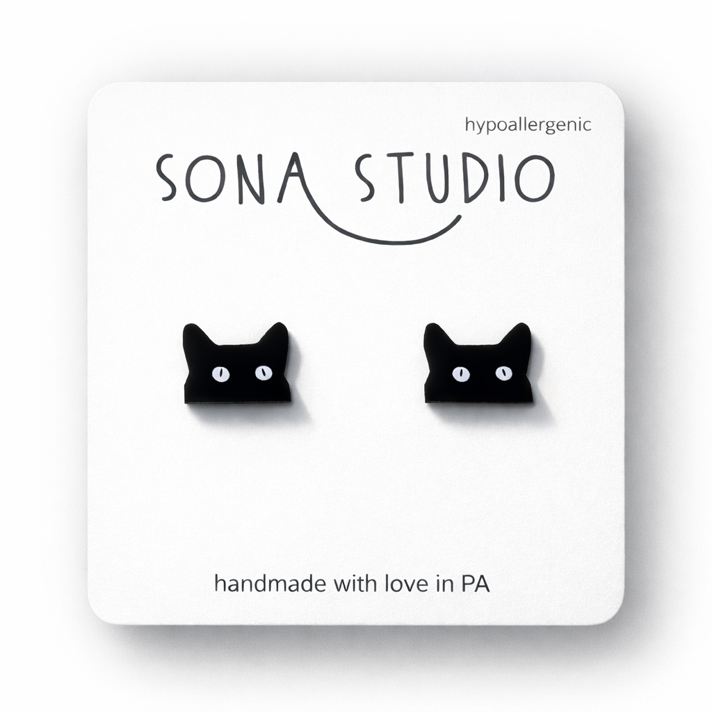 Black Cat Creepin Earrings