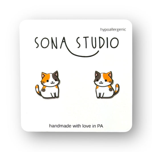 Calico Cat Earrings