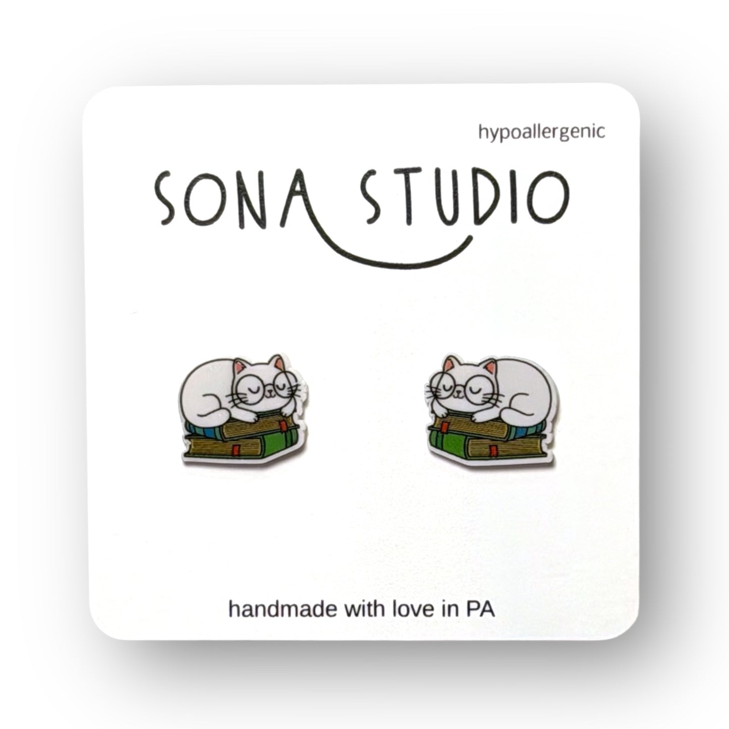 Book Kitty Earrings