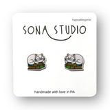 Book Kitty Earrings