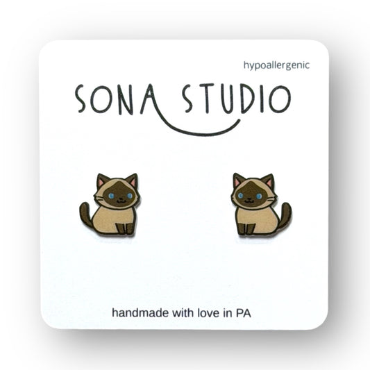 Siamese Kitty Earrings