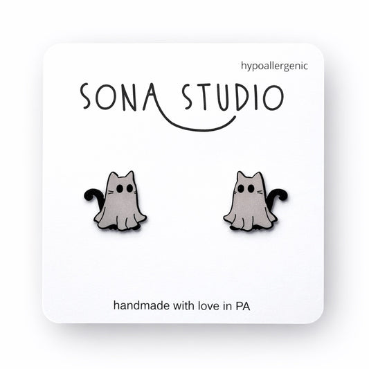 Ghost Kitty Earrings