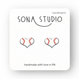 Baseball Heart Earrings
