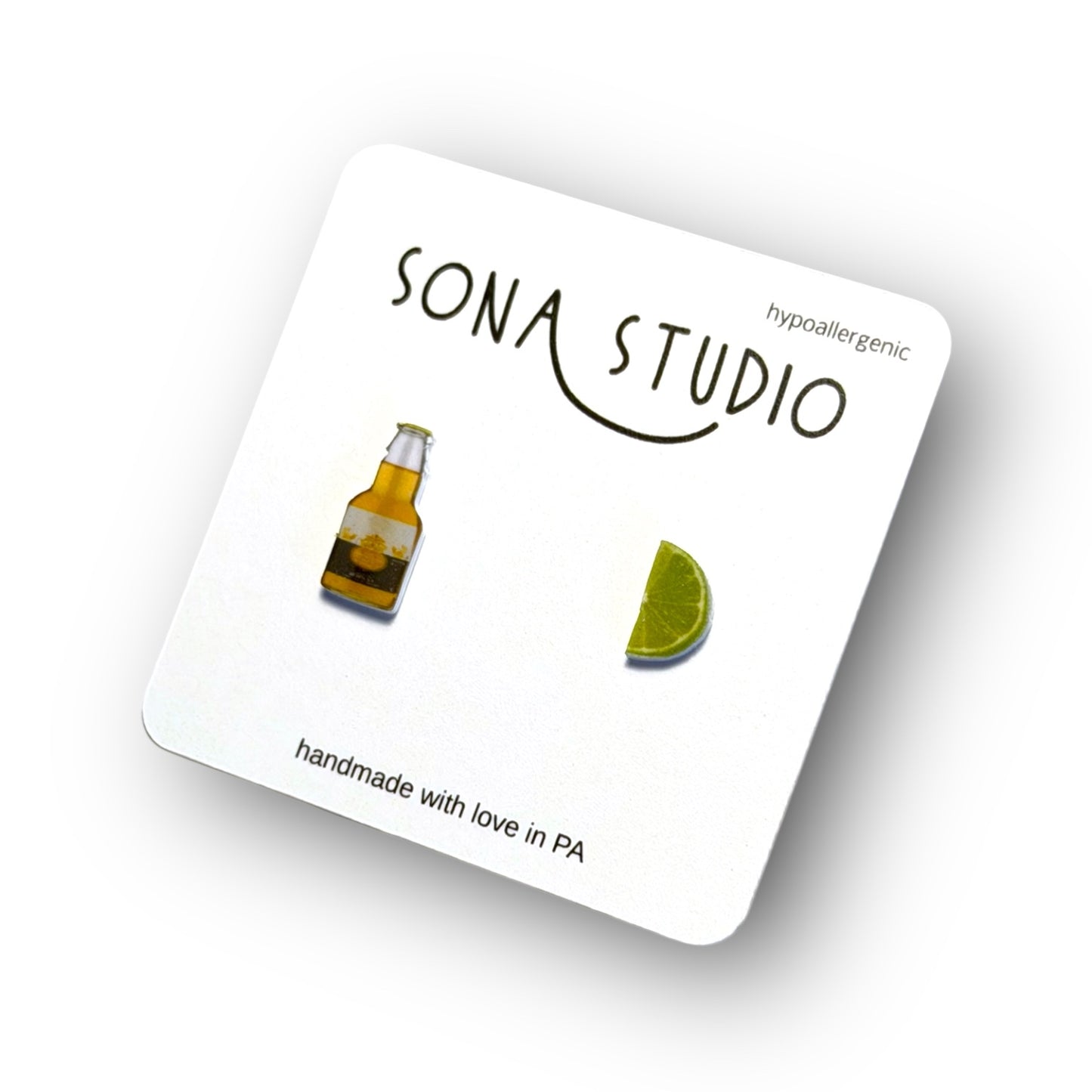 Beer & Lime Earrings