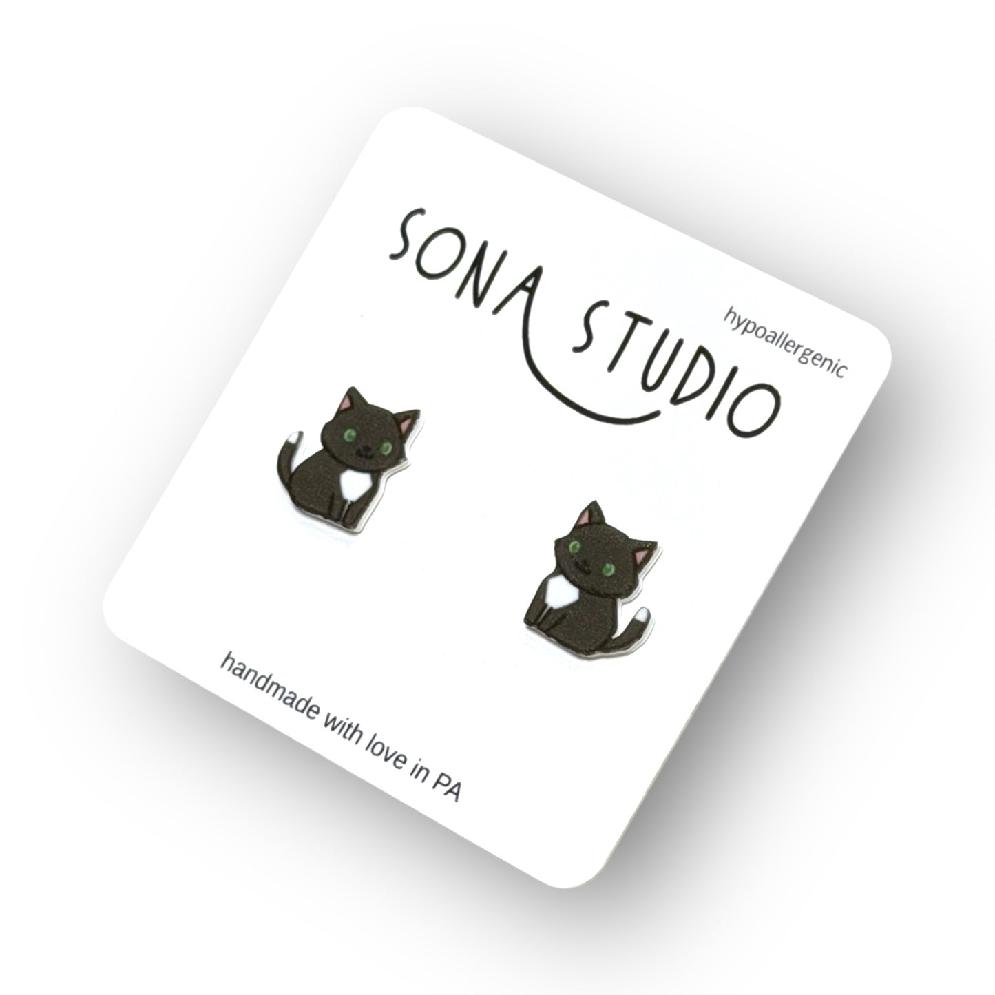 Tuxedo Kitty Earrings