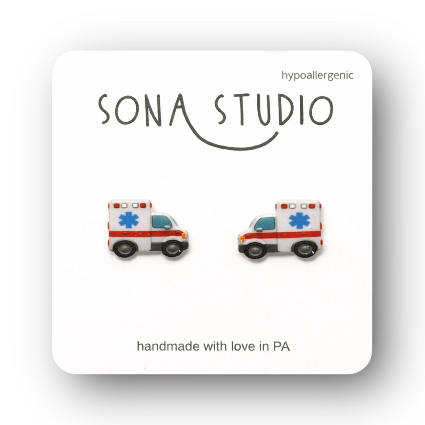 Ambulance earrings