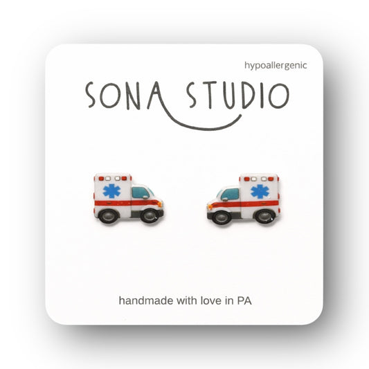Ambulance earrings