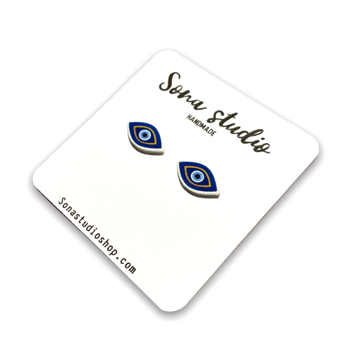 Blue Evil Eye Earrings