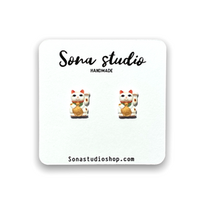 Maneki-neko (Chinese Lucky Cat) Earrings