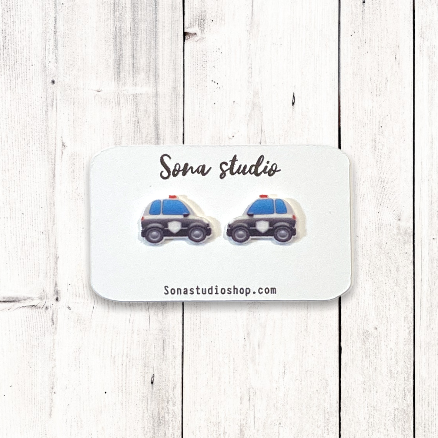 Police Car Earrings