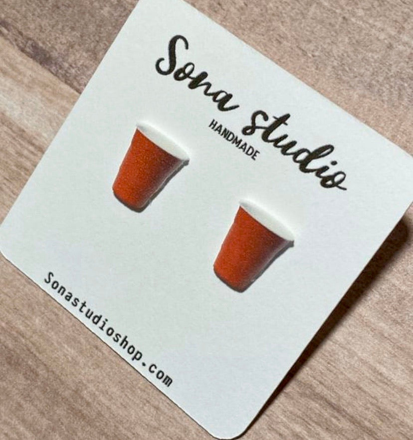 Red Cup Earrings