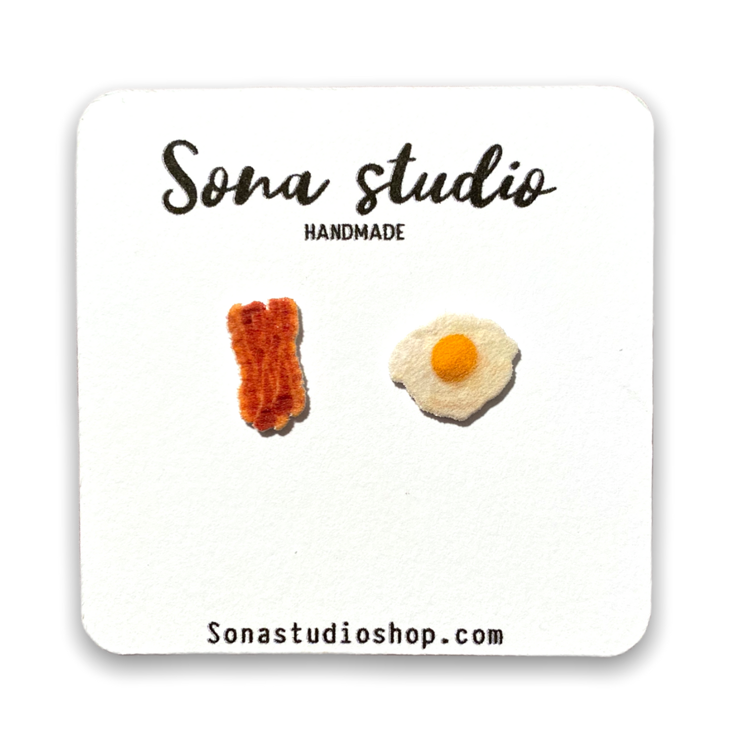 Bacon and Egg Earrings