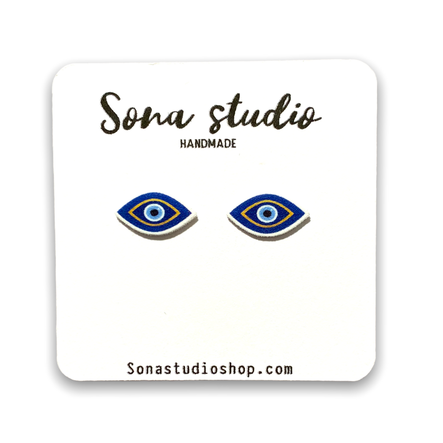 Blue Evil Eye Earrings
