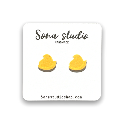 Marshmallow Chick Earrings